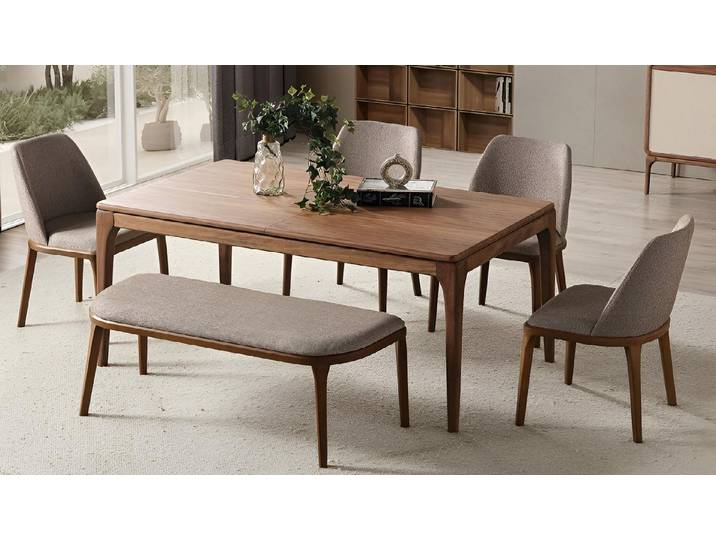 Xlmoebel Essgruppe Moderne Esszimmer Garnitur mit stilvollem Esstisch und Stühlen, (Essgruppe, 5-tlg., Moderne Esszimmer Garnitur), Made in Europa