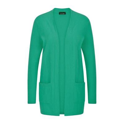 Strickjacke GOLDNER "Elegante Strickjacke mit Kaschmir", Damen, Gr. 38, grün, Obermaterial: 95% Baumwolle CO. 5% Kaschmir WS., gerade, Strickjacken Strickjacke, mit Kaschmieranteil