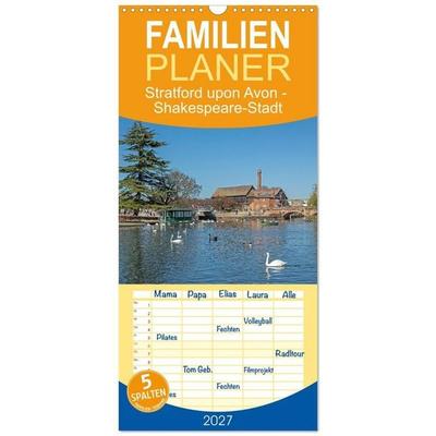 Familienplaner 2027 - Stratford upon Avon - Shakespeare-Stadt mit 5 Spalten (Wandkalender, 21 x 45 cm) CALVENDO