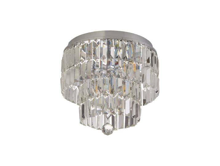 Exklusiver, dimmbarer Kronleuchter „Empire“ Silber/ Klar Silber, Transparent Searchlight