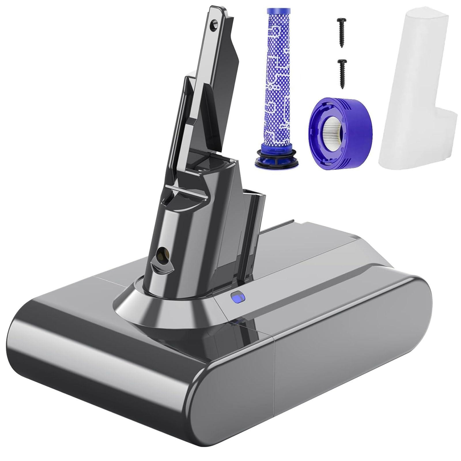 Dripio 6000mAh vervangingsaccu en filter voor Dyson V7 stofzuiger
