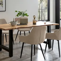 SalesFever »Saira-Steve« Esszimmergruppe Akazie beige Esstisch 180x90 cm