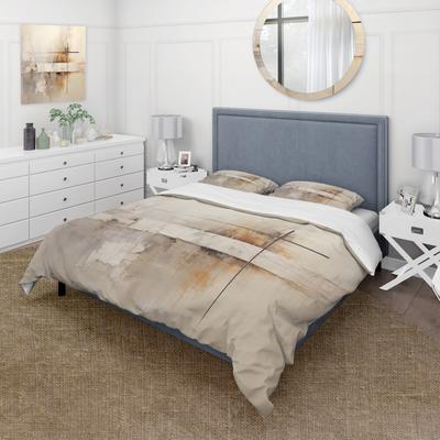 DESIGN ART Designart - Beige Christianity Cross Of Jesus I - Christianity Bedding Cover Set - Traditional Bed Sets With Shams