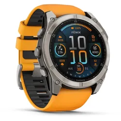 Garmin Fenix 8 Multisportuhr, 51mm, Amoled, Sapphire, grey/orange