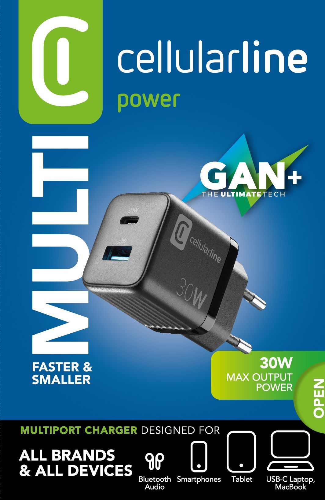 Cellular Line MULTIPOWER MICRO 30W ACHUSBGAN2PD30WK