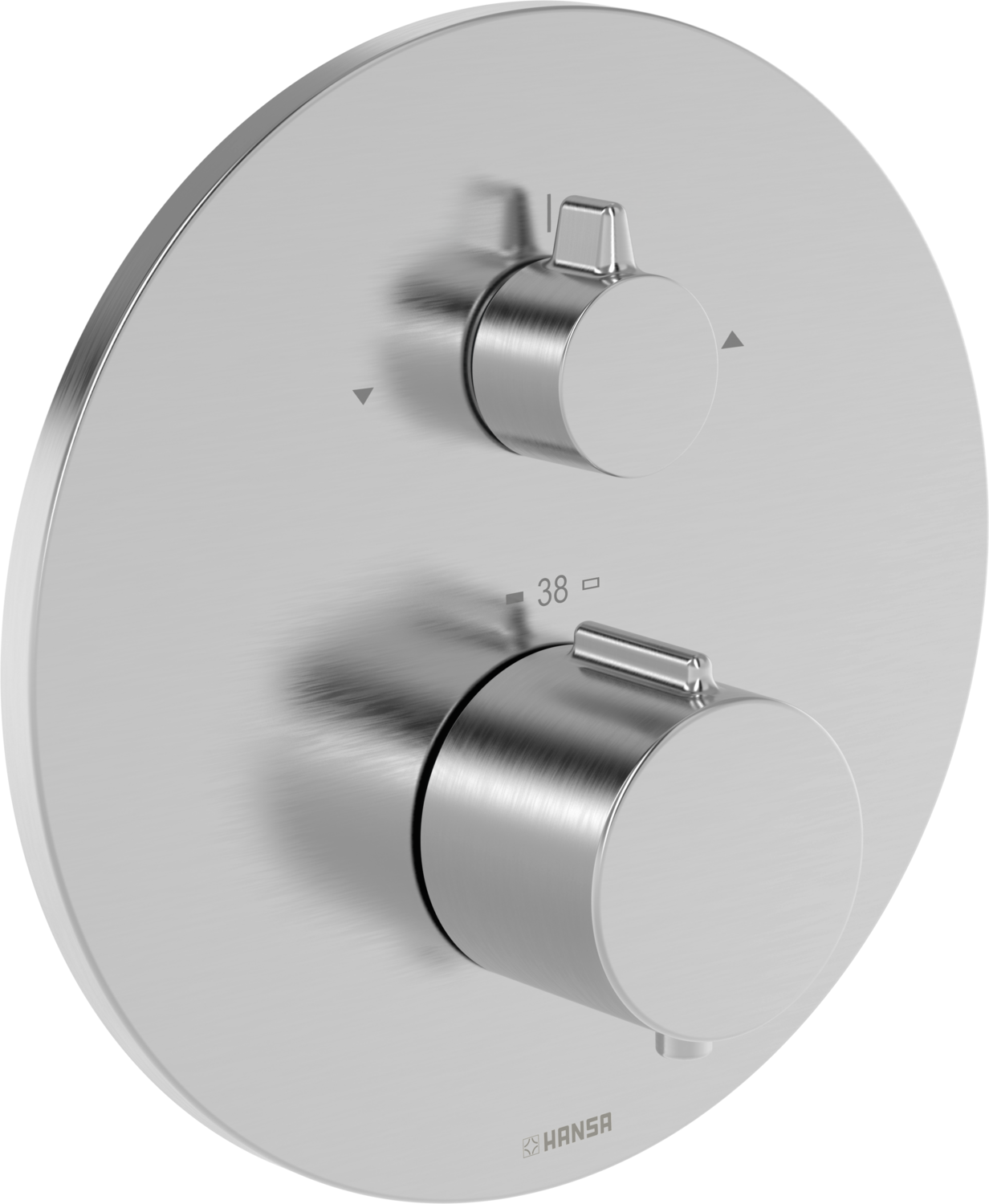 Thermostat Hansa HANSAEASYTHERM 8862, kit de finition 8862924580, kit complet pour deux prises, rond, acier brossé