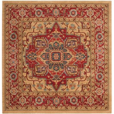 SAFAVIEH Mahal Reka Traditional Grandeur Red/ Natural Rug