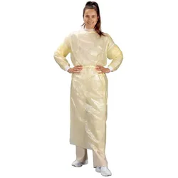 BodyProducts 100 Medi-Inn PP-Laborkittel - teilbeschichtet - gelb - 139x139 cm - Schutzkittel
