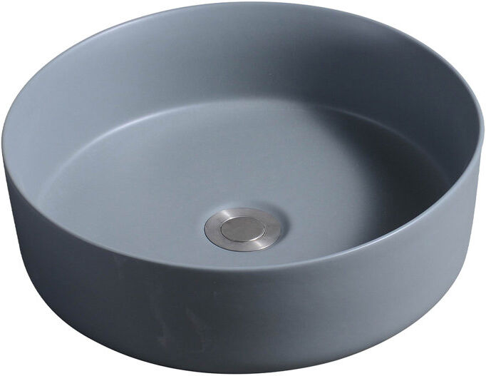 Brayden Studio 7844 Ceramic 35cm Vert Round Countertop Basin Dark Grey 36mm W
