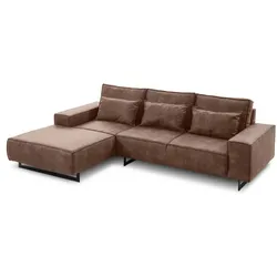 filippo Ecksofa Antwerp Mikrofaser Braun 284 cm