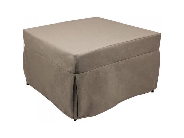 Pouf convertible en lit en tissu gris tourterelle - DMORA - Dmora - 78 cm - 100% Made in Italy
