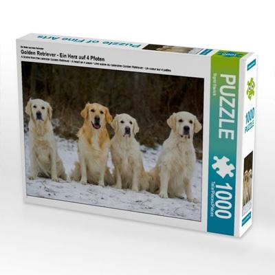 CALVENDO Puzzle Ein Motiv aus dem Kalender Golden Retriever - Ein Herz auf 4 Pfoten | 1000 Teile Lege-Größe 64x48cm Foto-Puzzle für glückliche Stunden