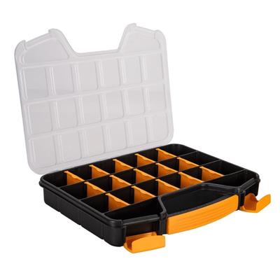 Aufbewahrungsbox mit 20 herausnehmbaren Fächern - Transparenter Multifunktions-Organizer für Kleinteile, Schrauben und Bolzen. VITO