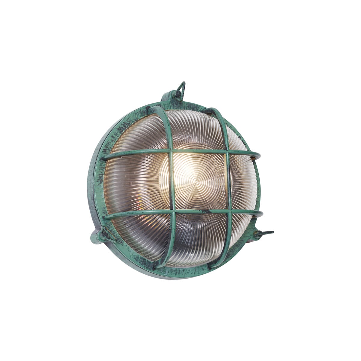 Qazqa Moderne Ronde Buitenwandlamp Groen IP44 met Glas en Metaal