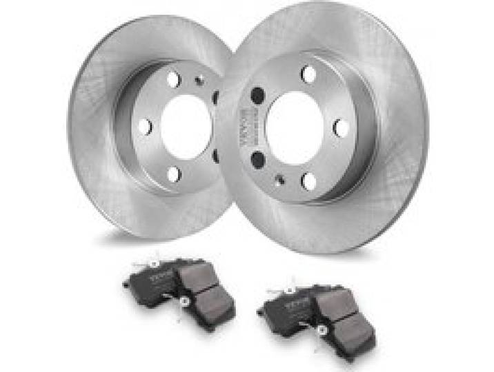 VEVOR Hinterradbremsen-Set, kompatibel mit AUDI A3 (8L), SEAT IBIZA, SKODA OCTAVIA, ROOMSTER, VW GOLF Ⅳ, Bremsscheiben, Keramik-Bremsbeläge, Ersatzset, 232 mm Hinterradscheiben