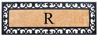 "A1 Home Collections Exclusive Hand Crafted Myla Monogrammed Entry Doormat, 18"" x 48"""