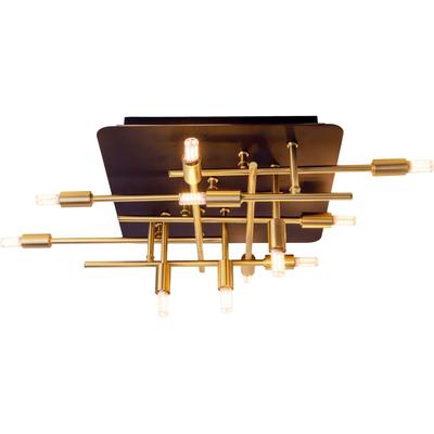 NÄVE LED Deckenleuchte "Ancona", braun (messing), 11, H: 15cm, 1 Stk., Leuchten, messing/schwarz, Lichtfarbe warmweiß mit Backlight schwarz/gold,11xG9, LED Deckenleuchte
