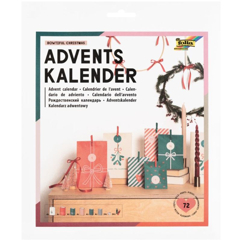 folia Adventskalender mehrfarbig
