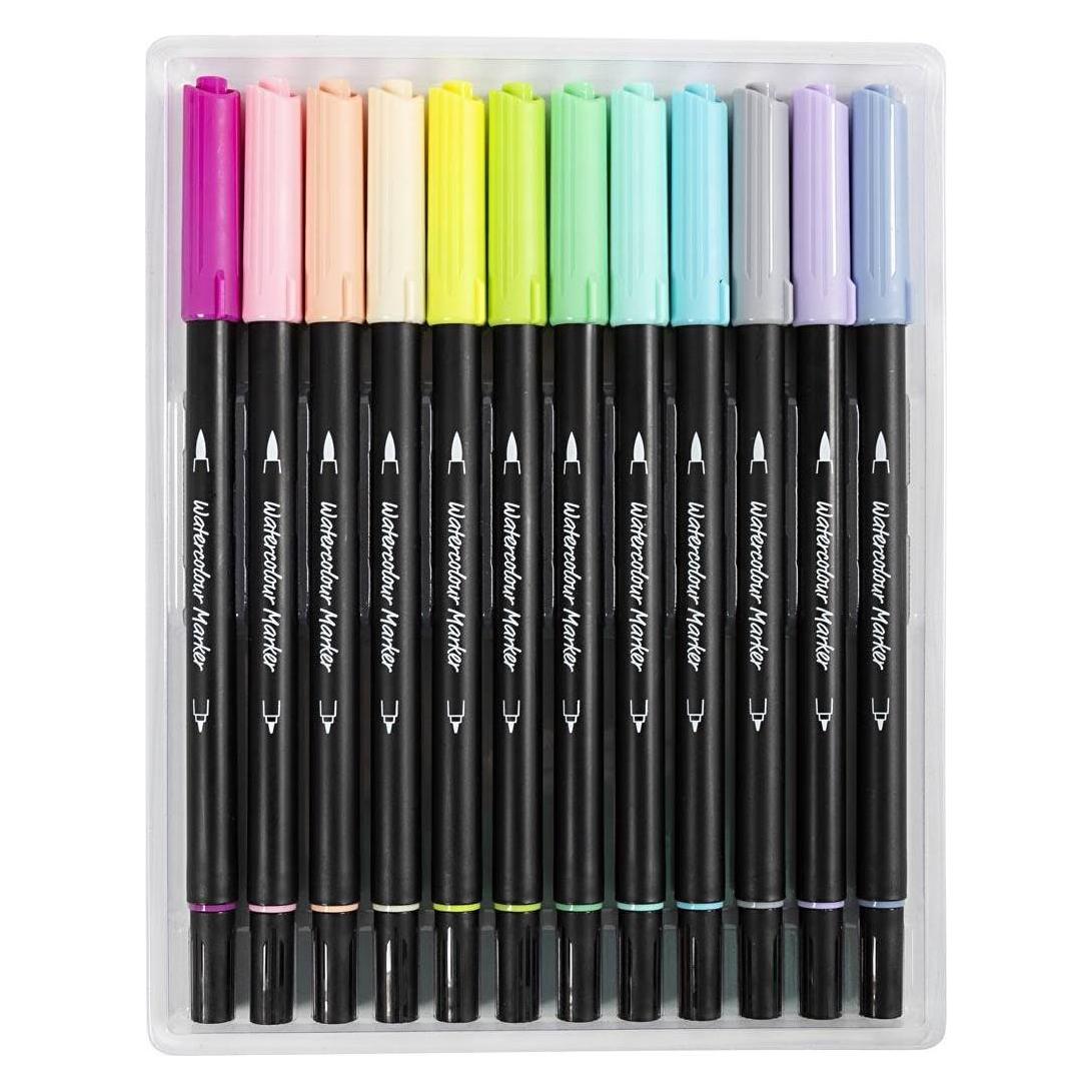 Creativ Company Aquarellmarker 2+ 4-8 mm, 12 Stück, Strichstärke: 2 (12x) (34337)