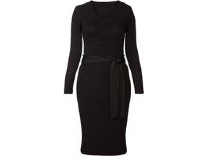 ESMARA® Robe en maille côtelée femme (noir)