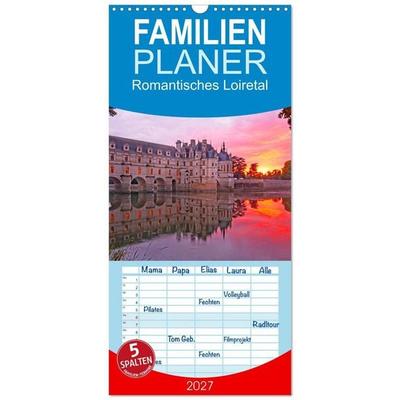 Familienplaner 2027 - Romantisches Loiretal mit 5 Spalten (Wandkalender, 21 x 45 cm) CALVENDO