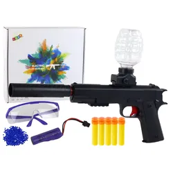 Elektrische Wasserpistole, Pfeile, Brille, Schwarz