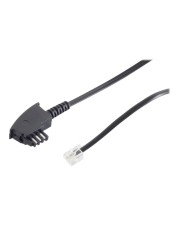 S-Impuls Telefonkabel TAE-F M bis RJ-11 6-polig M 6 m flach Schwarz (70006)