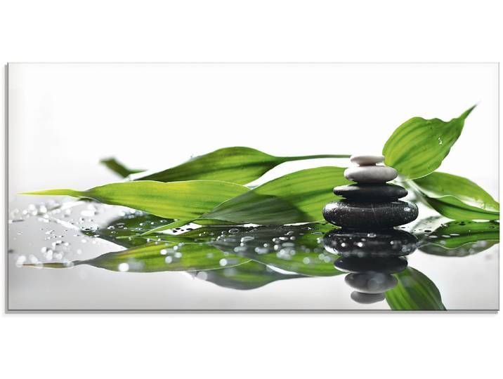 Glasbild ARTLAND Spa mit Steinen und Bambus , grün (farbe bild(er): grün), B:60cm H:30cm, Bilder, Glasbild, in verschiedenen Grössen