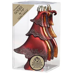Holly & Jolly 4 Tannenbäume 14cm Kunststoff Christbaumschmuck Weihnachtsbaumschmuck Deko klein