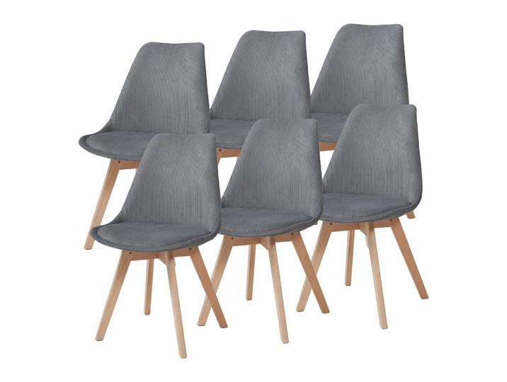 Lot de 6 chaises 82 x 49 x 54 cm gris