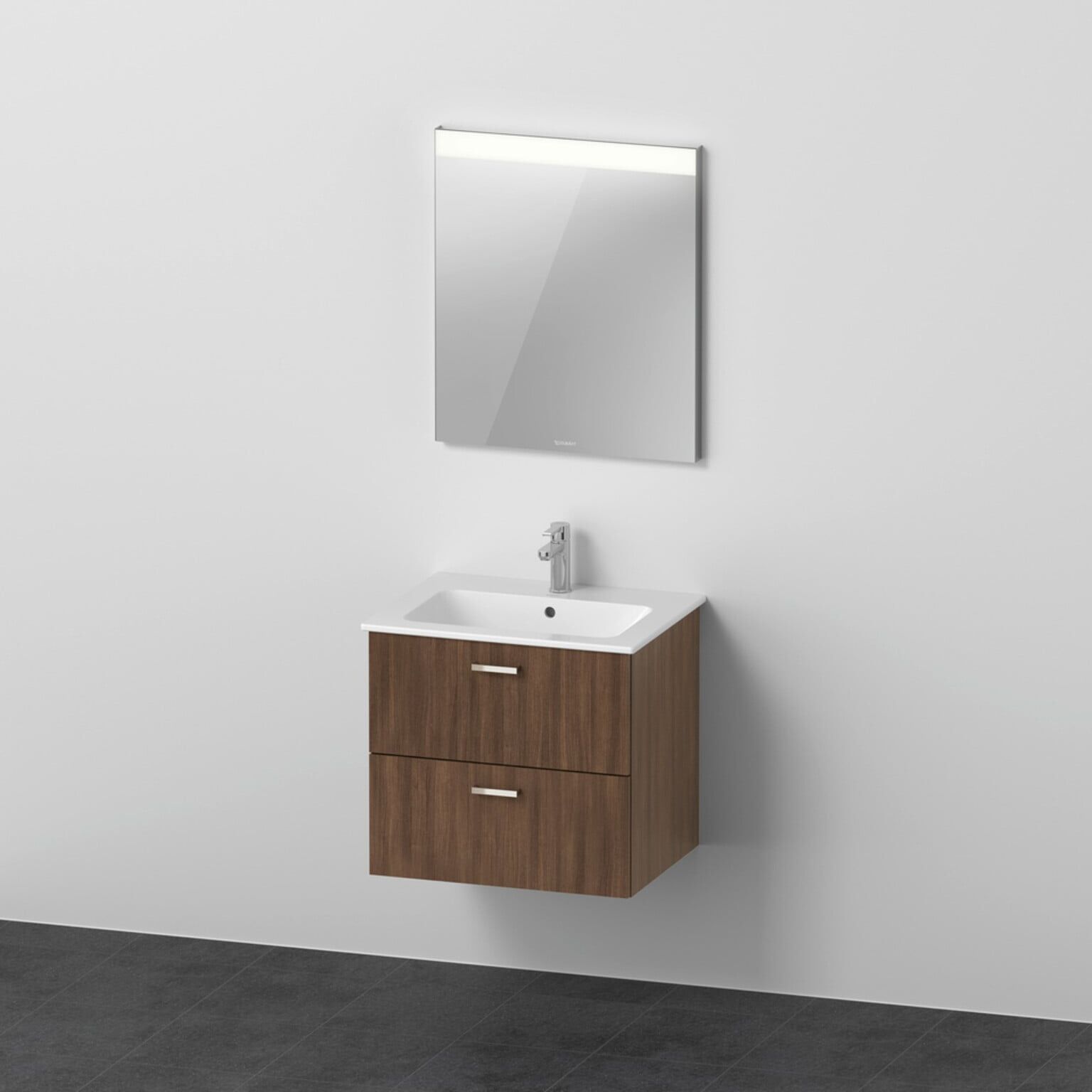 Duravit Möbel-Set XBase 2 Schubkästen, 63cm, Nussbaum dunkel (XB0070021210000)