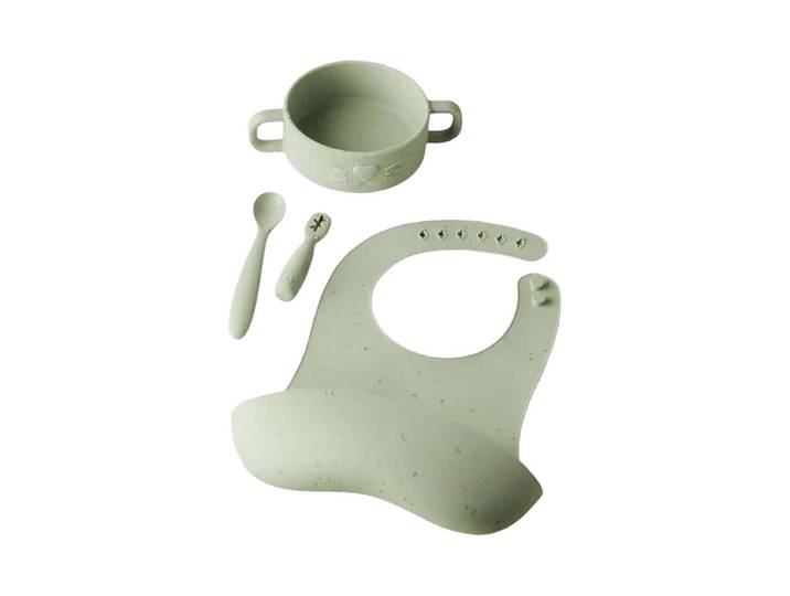 Babymoov Erste Mahlzeit Geschirrset MINI ARTY 4-teilig Grün