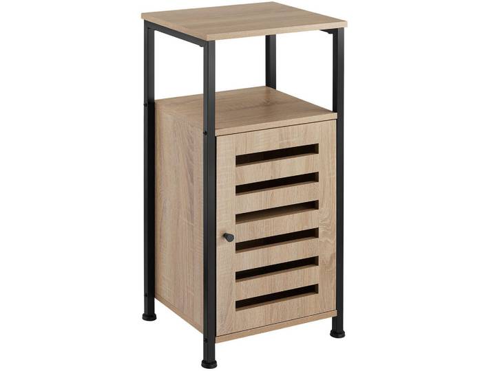 tectake Beistellschrank Durham, 38,5 x 31,5 x 81 cm, Industrial Holz hell, Eiche Sonoma, Naturfarben, 38.5x81x31.5 cm, Badezimmer, Badmöbel, Midischränke