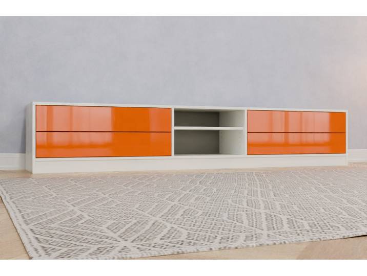 TV-Möbel nach Maß - RAL 2008 Hellrotorange - 46x251x45cm - Individuell konfigurieren