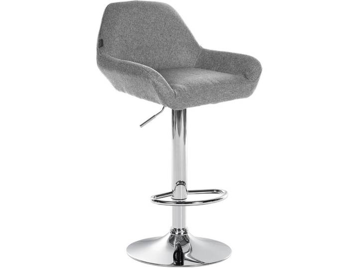 CLP Barhocker Stoff Grau, Metall, 51x89x52 cm, Esszimmer, Barmöbel, Barhocker