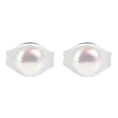 Paar Ohrhänger ADELIA´S "Ohrringe – Ohrstecker aus Edelstahl mit Süßwasserperle", Damen, Gr. Damen, Edelstahl, transparent (silber), Ohrringe, Geschenkidee: zeitlos und vielseitig