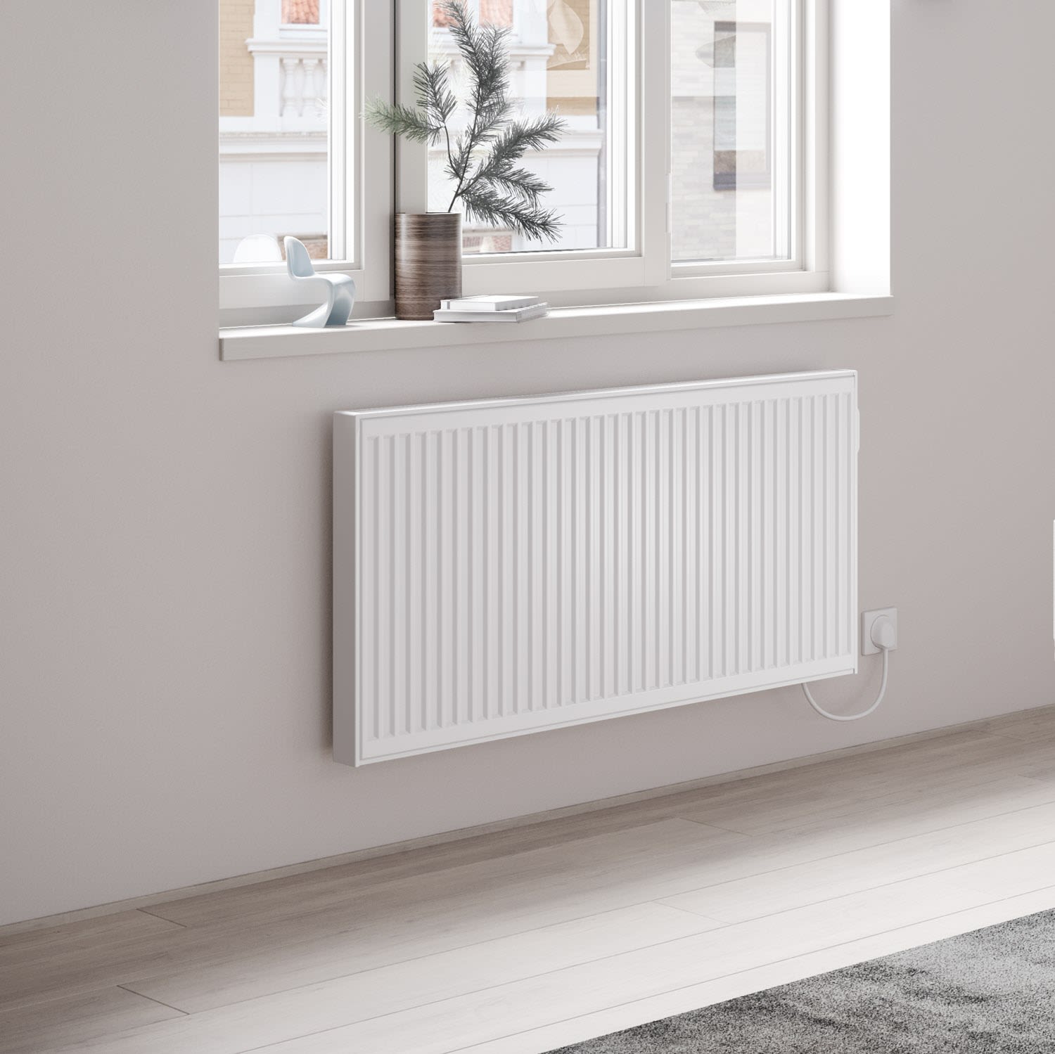 Kermi x-therm e electric flat radiator horiz. 60x 60 cm F1E21060060RAL901664K