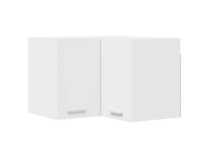 fsahslih Eckhängeschrank Weiß 57x57x40 cm Küchenschrank Holzwerkstoff Kompakter Eckschrank für Küchenzeile und Speisekammer: Maximiert Raumnutzung mit 2 Ebenen und robuster Hängekonstruktion.