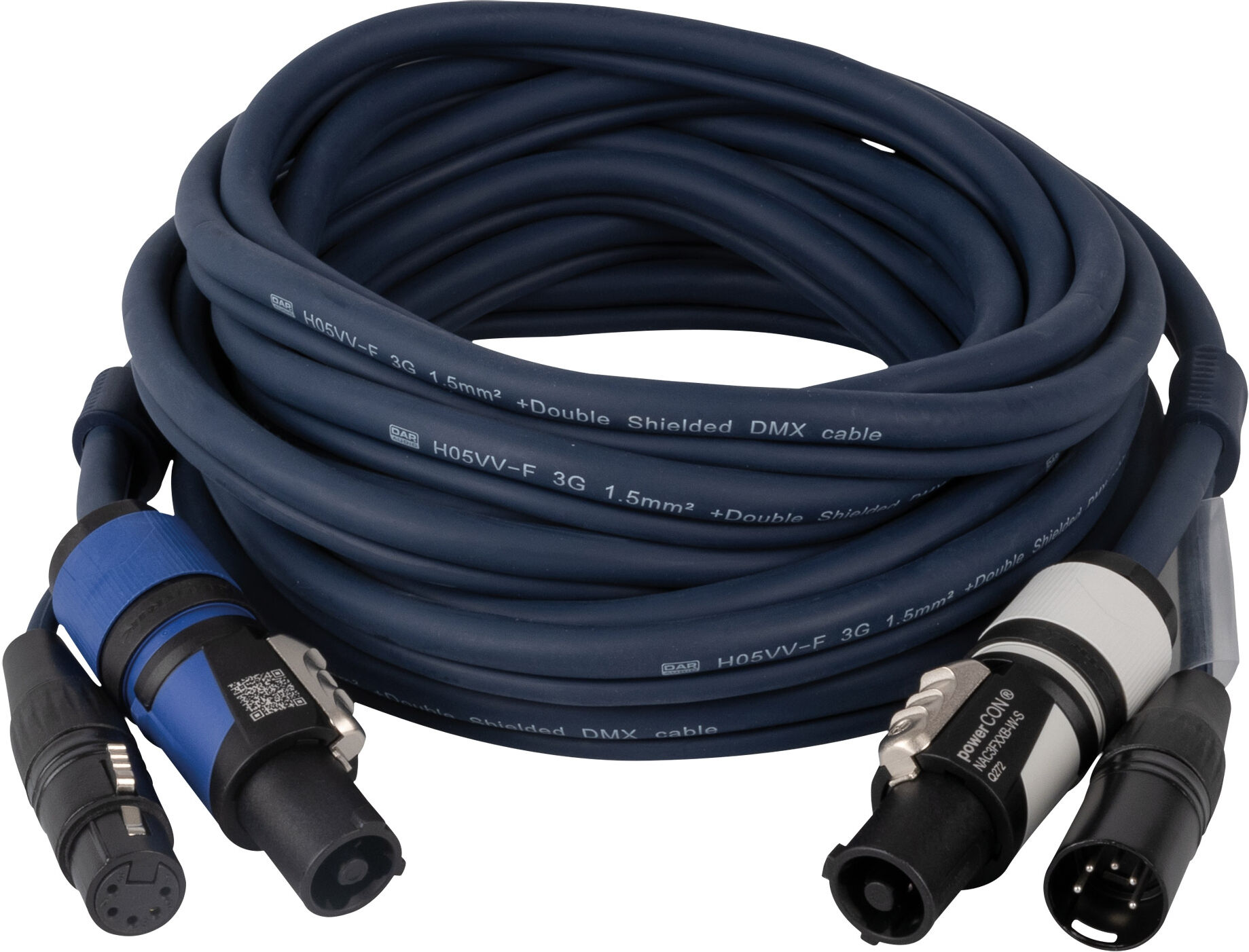 DAP Audio Fp18 Hybridkabel – Powercon & 5-Poliger Xlr – Dmx / Stromversorgung 6 M
