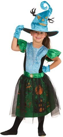 Kinder-Kleid "Hexe", blau/schwarz