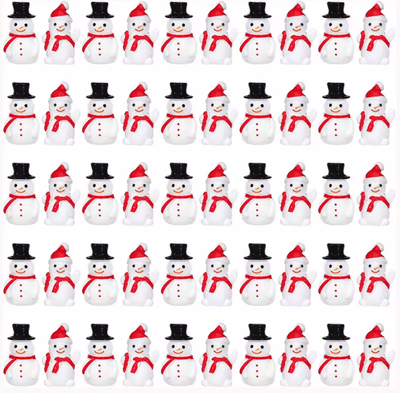 Inspire Curations Mini Christmas Snowman Figurines Set Resin Mini Snowman Decor For DIY & Holiday Displays 10pcs