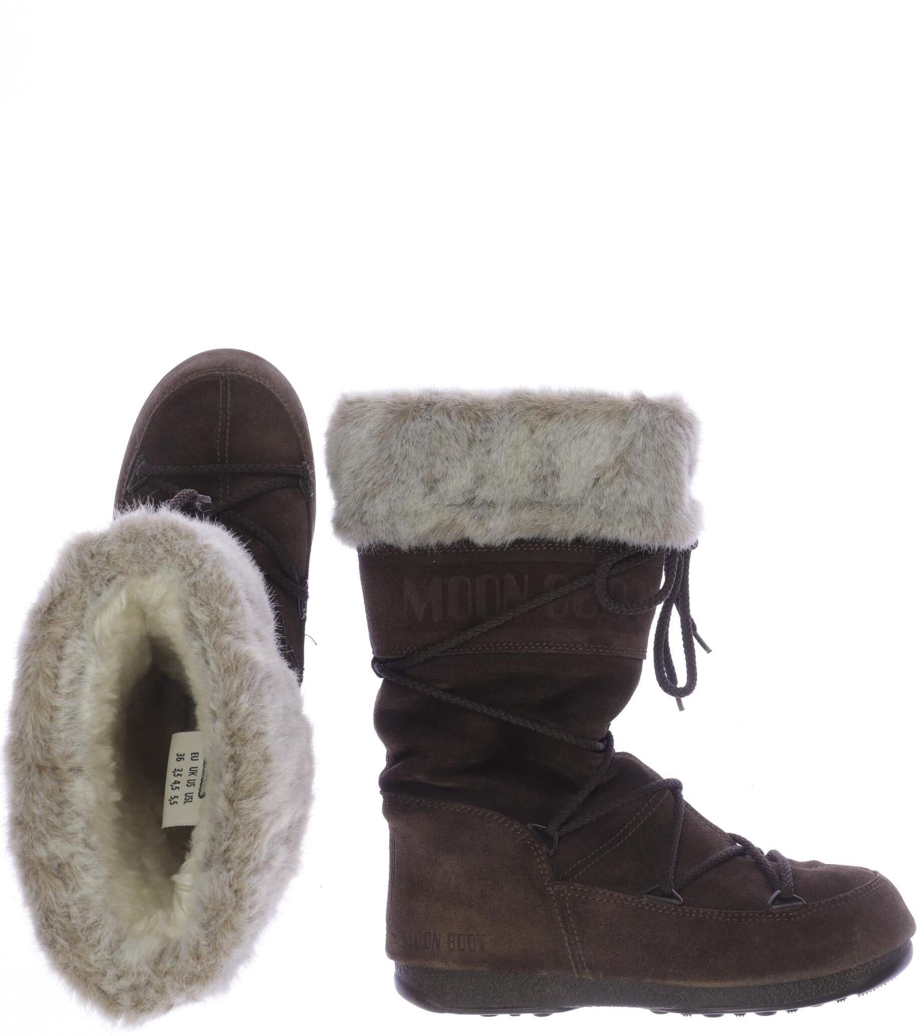 Moon Boot Damen Stiefel, Braun, Gr. EU 36, Leder - Second Hand