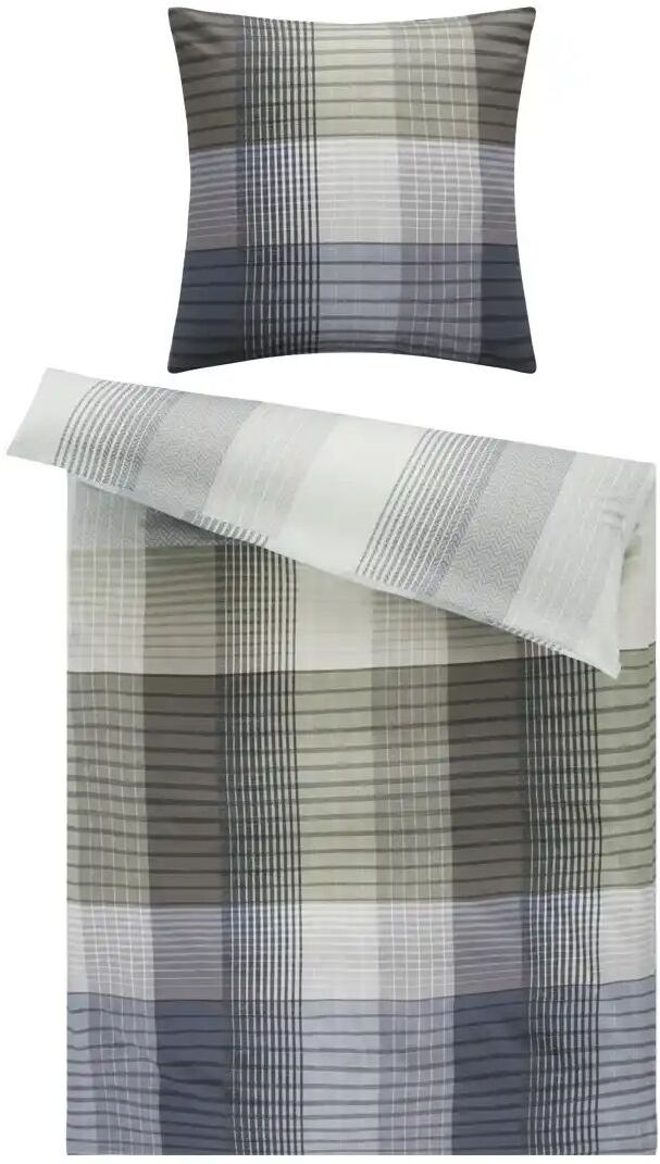 como Satin Bettwäsche  Fine Lines ¦ grün ¦ Maße (cm): B: 135