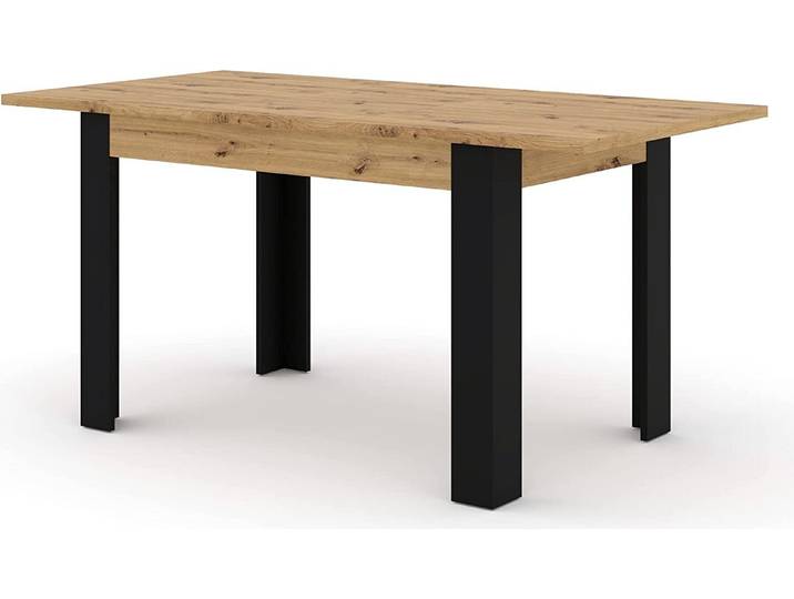 Table à rallonge Nuka H 120 (160) cm Artisan chêne/noir mat