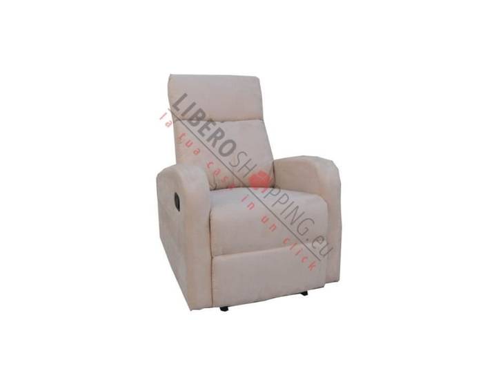 Fauteuil relax - FORTUNA - Inclinable - Tissu microfibre - Structure bois et métal - 1 place