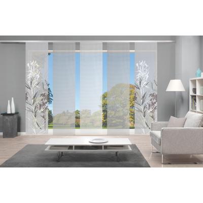 Schiebegardine VISION S "5ER SET SEMORA" Gr. 1, grau, B:60cm H:260cm, Polyester, Gardinen, HxB: 260x60, Schiebevorhang 5er Set Digitaldruck