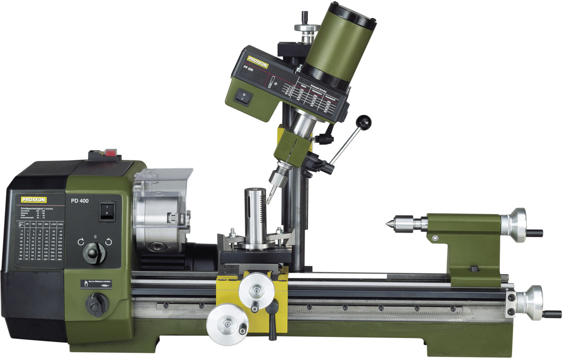 Proxxon PF 230 Bohr- und Fräseinrichtung für Feindrehmaschine PD 230/E oder PD 400, 24104)