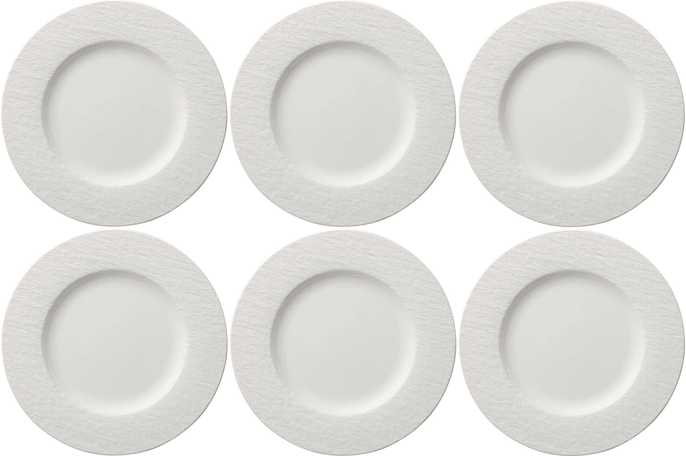 Dessertteller VILLEROY & BOCH "Manufacture Rock", weiss (weiß), Ø:22cm, Porzellan, Speiseteller, Dessertteller weiß 22cm
