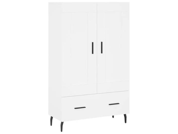 Highboard Weiß 69,5x31x115 cm Holzwerkstoff mit Stauraum Glatte Oberfläche, feuchtigkeitsresistent, viel Stauraum, Präsentationsfläche, mit Wandhalterung, standfest