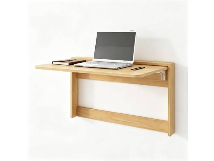 CLLXDZ Wandklapptisch, Massivholz Klapptisch Wandmontage für Wohnung Küche Wand Klapptisch 40kg Tragfähigkeit, Klappfunktion, Abgerundete Kanten, für Lernen, Essen Home‑Office(Natural 2,64cm/25.1in)